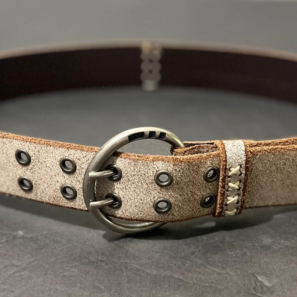 Abercrombie & Fitch Cream Belt with Silver Buckle